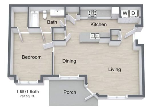 a floor plan of a two bedroom apartment at The Leyland Pointe